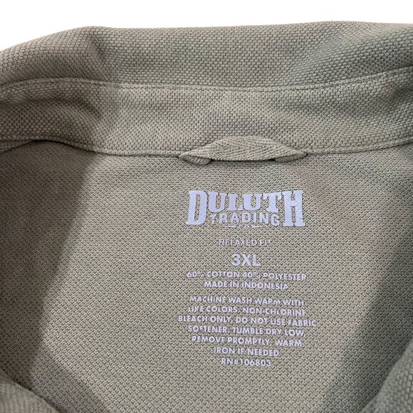 Duluth Trading Men's Relaxed Fit Polo Shirt Size 3XL Green Cotton Blend Casual - Picture 2 of 5